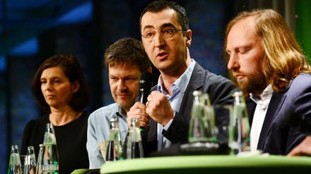 Urwahlforum der Grünen in der Kalkscheune. Katrin Göring-Eckardt, Robert Habeck, Cem Özdemir, Anton Hofreiter. 