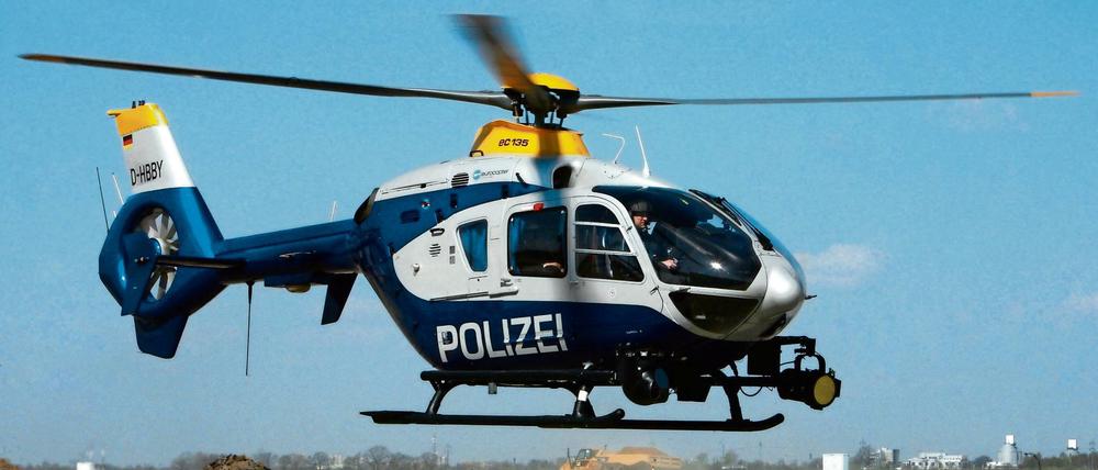 Ein Polizeihubschrauber aus Brandenburg. (Symbolbild)
