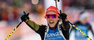 Laura Dahlmeier machte den Sieg als vierte deutsche Läuferin perfekt.