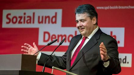 Sigmar Gabriel beim Neujahrsempfang der SPD in der Stadthalle in Braunschweig.