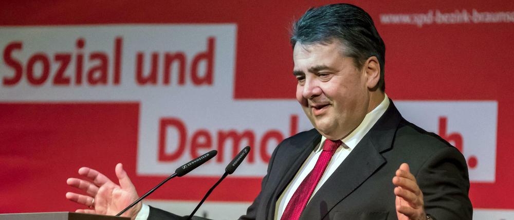 Sigmar Gabriel beim Neujahrsempfang der SPD in der Stadthalle in Braunschweig.