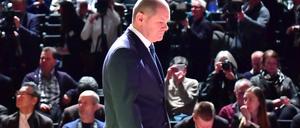 Es ist vollbracht! Hamburgs Erster Bürgermeister Olaf Scholz bei der Pressekonferenz zur Eröffnung der Elbphilharmonie am 11. Januar. 