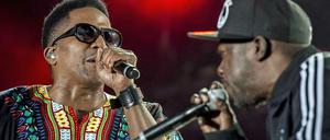 Q-Tip (links) und der 2016 verstorbene Phife Dawg von A Tribe Called Quest bei einem Konzert 2013.
