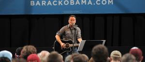 Schon lange unterstützt er Barack Obama: Bruce Springsteen 2012 bei einer Wahlkampfveranstaltung für Obama.
