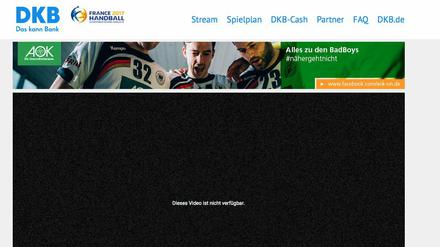 Wie sie sehen, sehen Sie nichts. 15 Minuten sah der Stream bei Deutschland - Ungarn genau so aus.