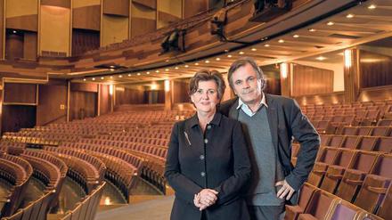Salzburger Duo. Helga Rabl-Stadler und Markus Hinterhäuser im Großen Festspielhaus. 