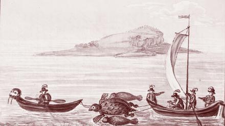 Illustration aus dem Buch "Der Schweizerische Robinson" von Johann David Wyss.