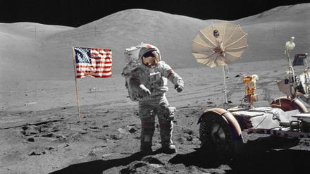 Deses Bild zeigt Eugene Cernan, Kommandant der Raumfähre "Apollo 17", am 13. Dezember 1972 auf dem Mond.