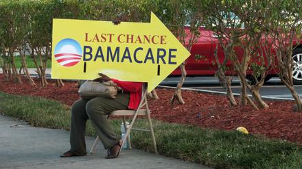 Eine Anhängerin von Obamas Gesundheitsreform