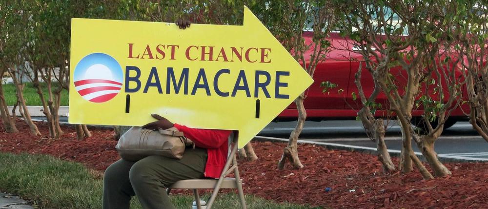 Eine Anhängerin von Obamas Gesundheitsreform