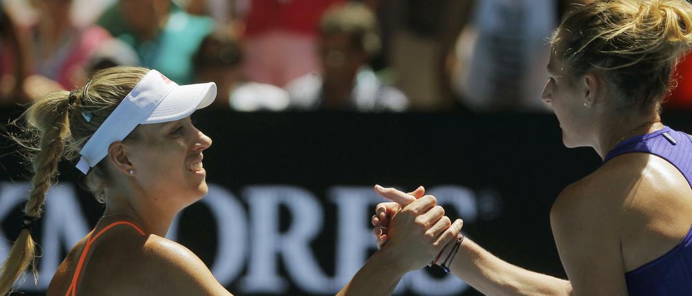 Danke schön.Angelique Kerber und Kristyna Pliskova.
