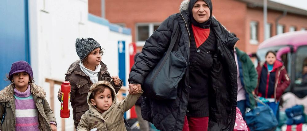 Flüchtlinge im hessischen Gießen.
