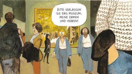 Auch die Bediensteten des Museums spielen eine Rolle: Ein Panel aus dem besprochenen Band.
