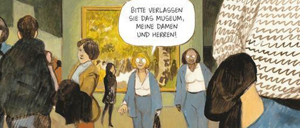 Auch die Bediensteten des Museums spielen eine Rolle: Ein Panel aus dem besprochenen Band.