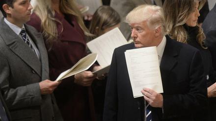 US-Präsident Donald Trump am Samstag beim Gottesdienst in der National Cathedral. 