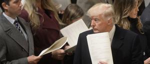 US-Präsident Donald Trump am Samstag beim Gottesdienst in der National Cathedral. 
