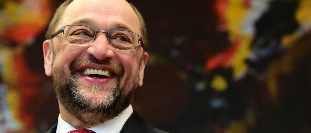 Kann sein Glück kaum fassen. Martin Schulz.