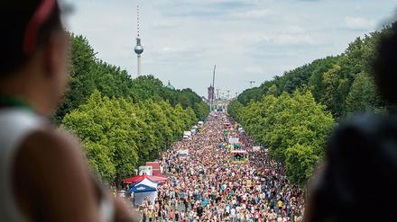 So war der Berliner CSD im vergangenen Jahr - aus der Vogelperspektive.