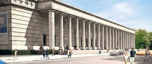 Nazi-Ästhetik. Architekt David Chipperfield wollte in seinem ursprünglichen Entwurf die in der Nachkriegszeit gepflanzten Bäume vor dem Haus der Kunst fällen.