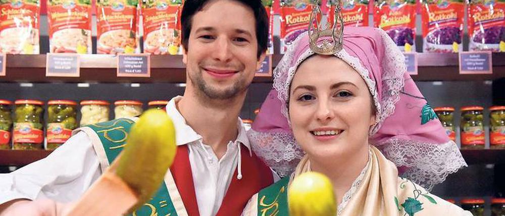 Dicke Dinger. Spreewaldgurken gehören auf der Grünen Woche einfach dazu. 