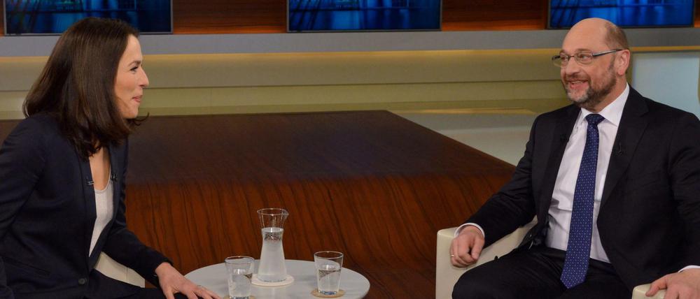 Martin Schulz, designierter Kanzlerkandidat der SPD, im Gespräch mit Anne Will. 