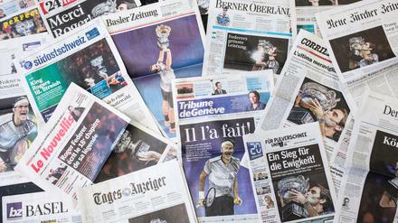 Alles Roger. Auf vielen Titelseiten war Federer zu sehen.