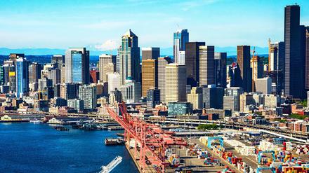 Noch ist viel los im Hafen von Seattle an der Nordwestküste der USA. Sollten Zollschranken entstehen, wird man das hier mit als erstes merken.