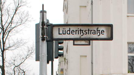 Straßenschild der Lüderitzstrasse in Berlin Wedding.