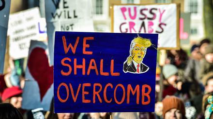 Ein Bild von einem Anti-Trump Protest in Bristol, Großbritannien.