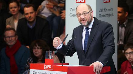 SPD-Kanzlerkandidat Martin Schulz spricht bei einer Pressekonferenz am 29.01.2017 in der SPD-Parteizentrale in Berlin.