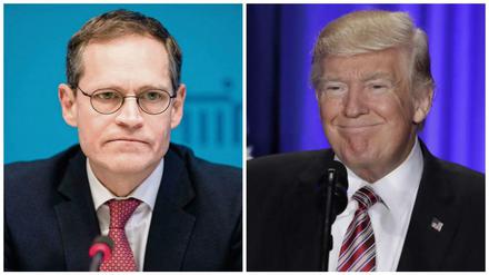 Berlins Regierender Bürgermeister Michael Müller (links) und US-Präsident Donald Trump.