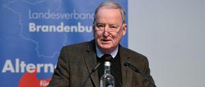 Brandenburgs AfD-Chef Alexander Gauland am Sonnabend in Rangsdorf.