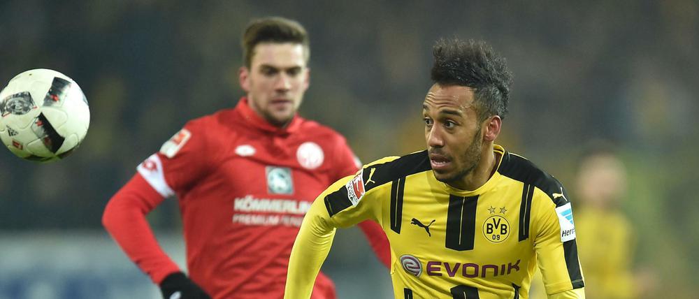 Pierre-Emerick Aubameyang kehrte nach dem Afrika-Cup gegen Mainz ins Team des BVB zurück.