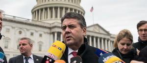 Erstes deutsches Regierungsmitglied in Trumps USA: Bundesaußenminister Sigmar Gabriel (SPD)