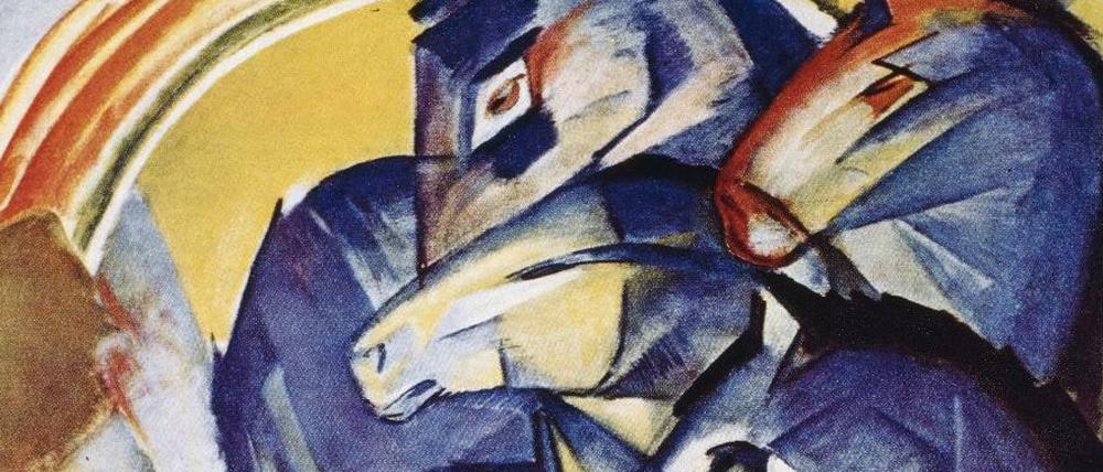 Ein Ausschnitt des berühmten Gemäldes. Franz Marc hat es 1913 gemalt. Seit 1945 wird es vermisst.