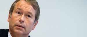 Berlins Finanzsenator Ulrich Nußbaum (parteilos) erklärt am 17.10.2014 bei einer Pressekonferenz in Berlin seinen Rücktritt zum Dezember.