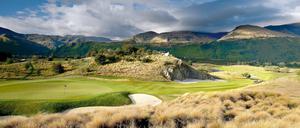 Eine Golflandschaft in Neuseeland