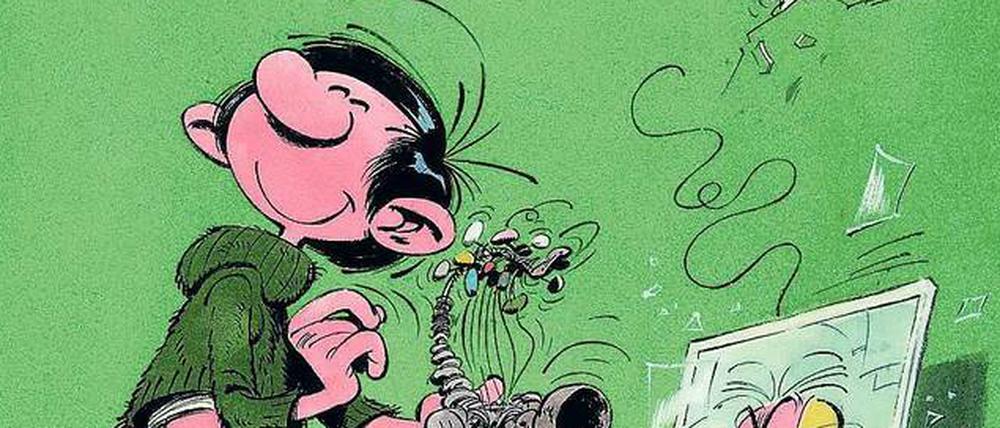 Ach, wie leicht ist mir zumute. Gaston Lagaffe schlurt durch seine Welt, die Redaktion einer Zeitschrift, die er regelmäßig durcheinanderbringt. 