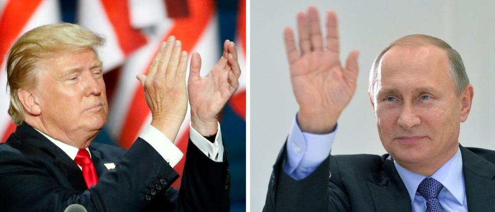 US-Präsident Donald Trump (links) sagte am Sonntag in einem Interview, er respektiere Russlands Präsident Wladimir Putin. 