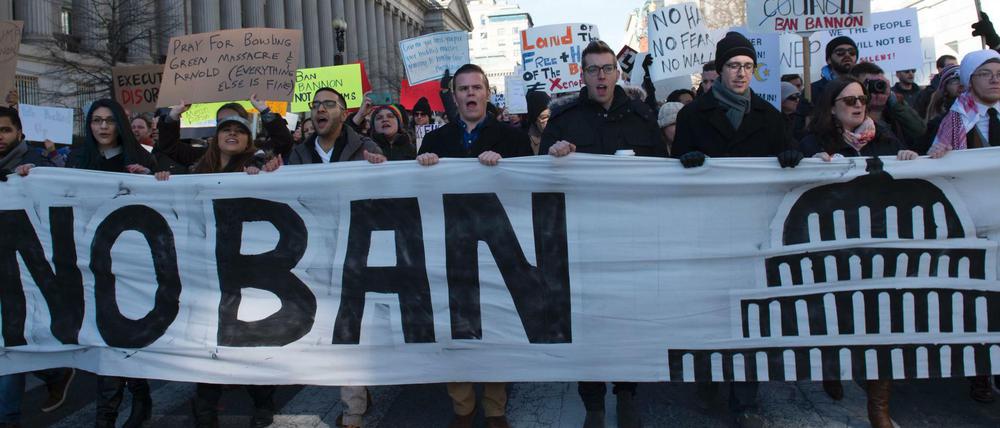 Protestmarsch gegen den Einreisebann in Washington