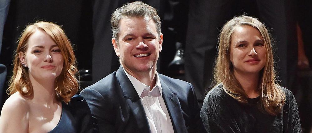 Großes Staraufgebot beim jährlichen Oscar-Lunch: Emma Stone, Matt Damon und Natalie Portman (v.l.).