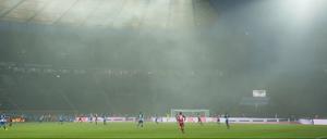 Weit weg. Als Hertha-Reporter sitzt man im Oberrang.