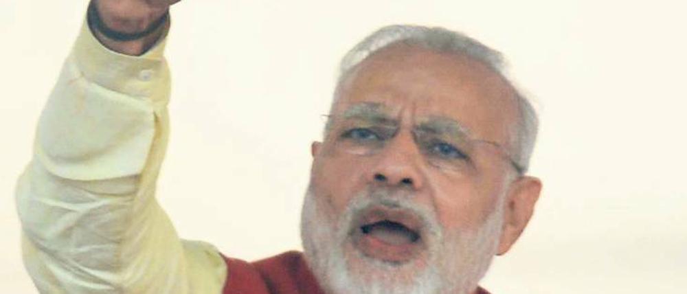 Machtbewusst: Narendra Modi beschimpft Kritiker als antinationalistisch.