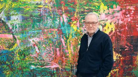 Mit Pinsel, Spatel, Rakel, Messer. Gerhard Richter vor einem seiner neuesten Großformate.