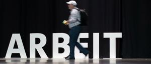 Das Wort «Arbeit» aufgenommen bei der Arbeitnehmerkonferenz der SPD in Bielefeld.