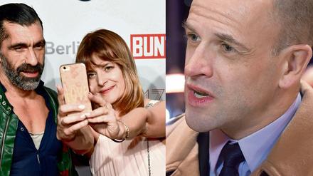 Bitte recht freundlich. Nastassja Kinski beim Selfieknipsen mit Erdal Yildiz (li.) und Johnny Lee Miller bei der "T2 Trainspotting"-Premiere.