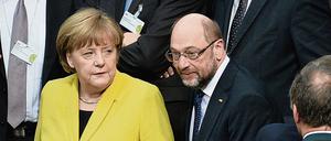 Bundeskanzlerin Angela Merkel (CDU) und SPD-Kanzlerkandidat Martin Schulz.
