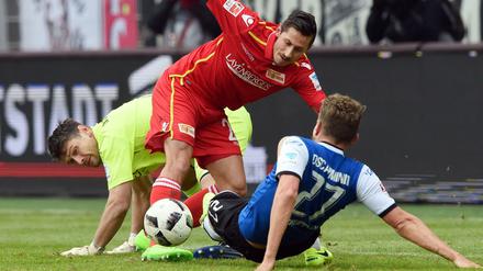 Unions Steven Skrzybski drängt wie das gesamte Team derzeit stets nach vorne.