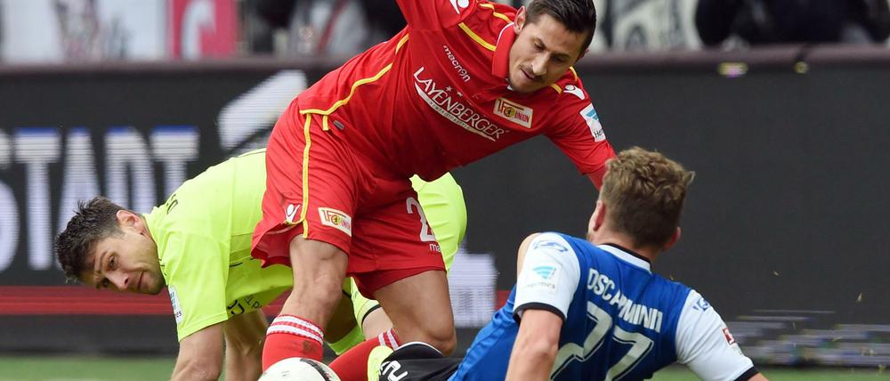 Unions Steven Skrzybski drängt wie das gesamte Team derzeit stets nach vorne.