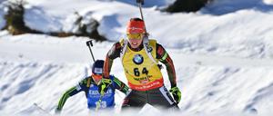 Laura Dahlmeier aus Deutschland in Aktion. 